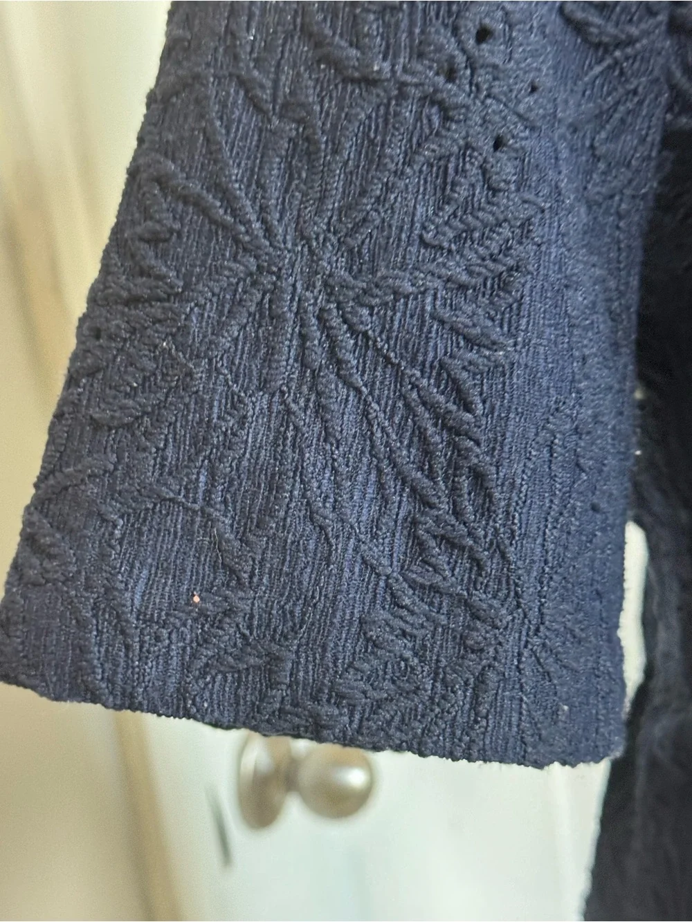 Michael Kors Navy Floral Jacquard Button-Front Top